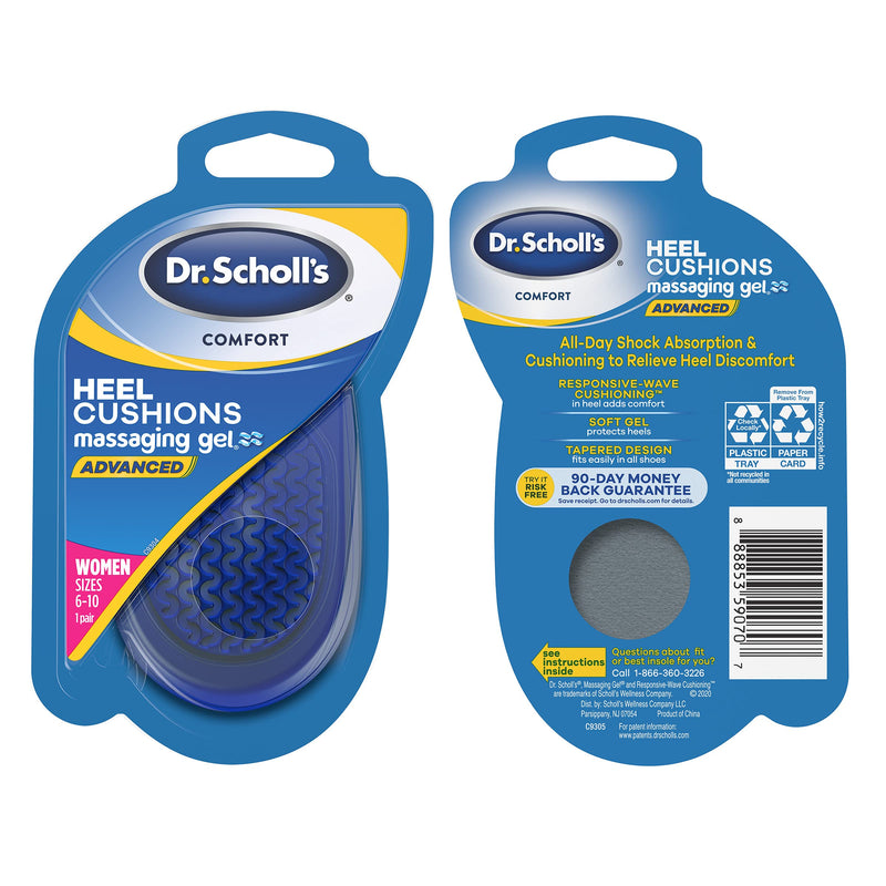 Dr. Scholl's HEEL CUSHIONS with Massaging Gel Advanced // All-Day Shock Absorption and Cushioning to Relieve Heel Discomfort (for Women's 6-10, also available for Men's 8-13) Women 6-10 - NewNest Australia