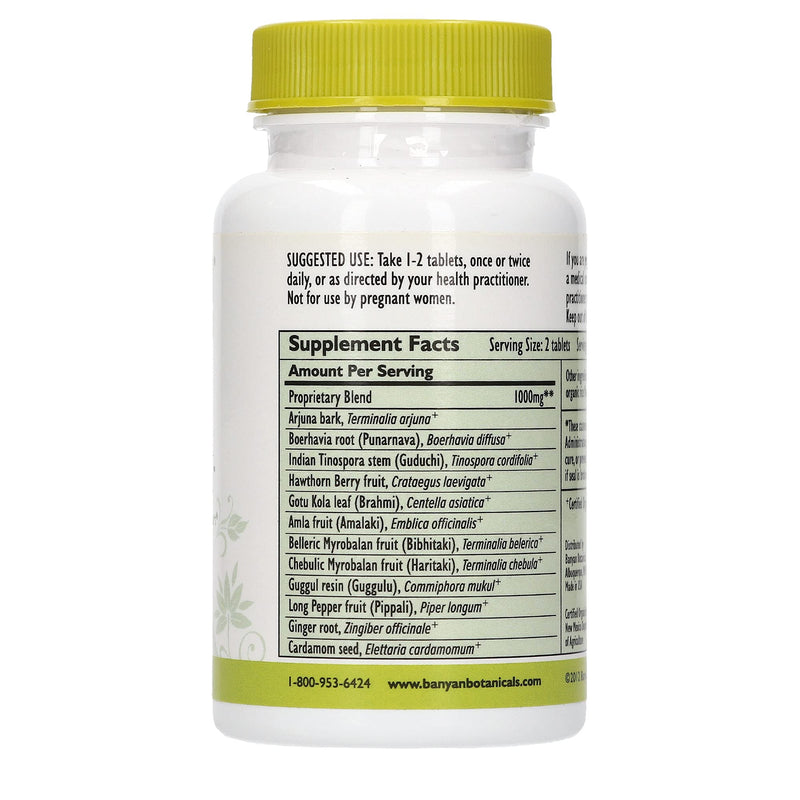 Banyan Botanicals Heart Formula Tablets - Certified USDA Organic - 90 Tablets - Ayurvedic Formula for a Healthy Heart* - NewNest Australia
