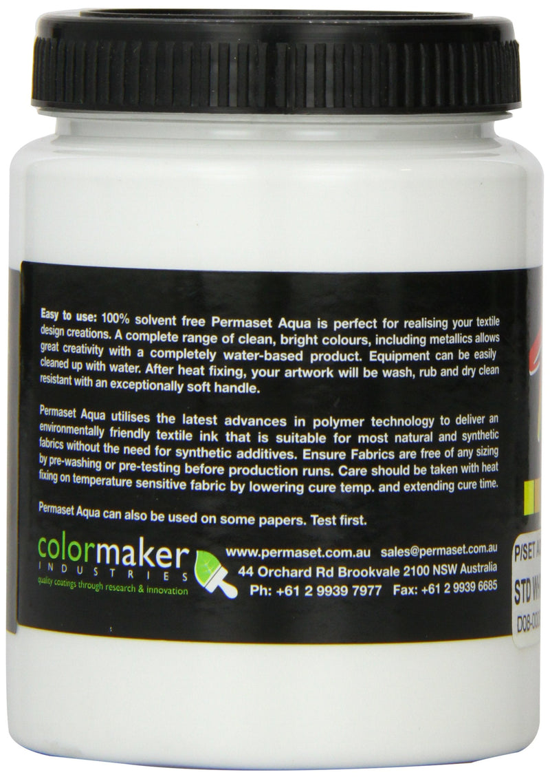 Permaset Aqua 300ml Fabric Printing Ink - Standard White - NewNest Australia