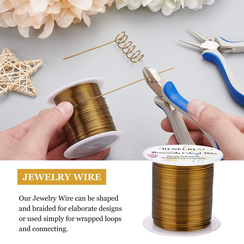 BENECREAT 18 Gauge 32 Yards Jewelry Beading Wire Tarnish Resistant Copper Wire for Beading Wrapping and Other Jewelry Craft Making, Antique Bronze - NewNest Australia