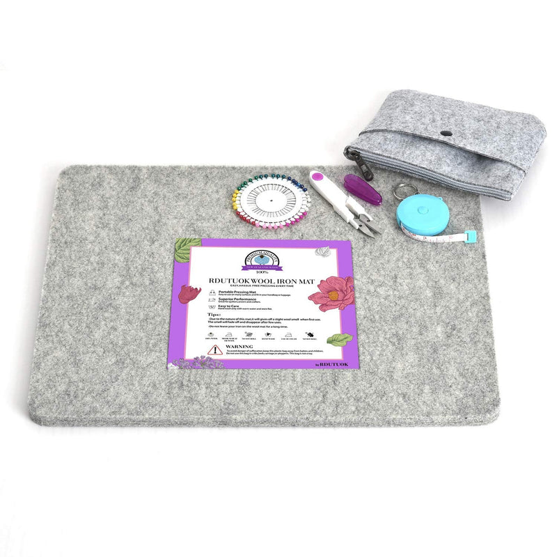 Rdutuok 17x13.5 Inches Wool Pressing Mat for Quilting Ironing Pad 100% Wool from New Zealand Easy Press Wooly Felted Iron Board for Retains Heat, Great for Quilting & Sewing Projects 17" x 13.5" - NewNest Australia