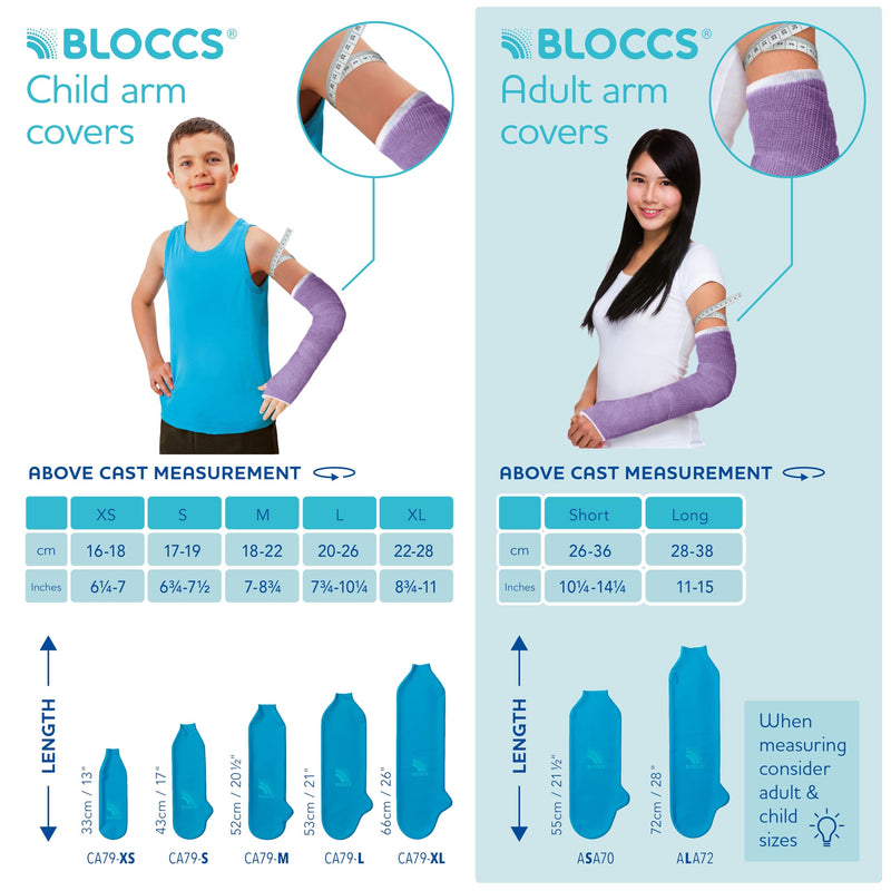 Bloccs - Short Waterproof Cast Arm Protector - #ASA70 - Adult Adult - Short Arm Protector - NewNest Australia