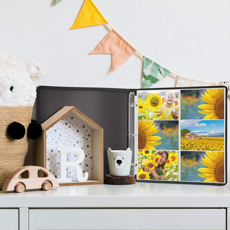 Dunwell Photo Album Refill Pages 12x12 - (4x6 Landscape, 10 Pack) Holds 120 4x6 Photos, 4x6 Photo Sleeves for 3 Ring Binder, D-Ring Scrapbook Album 12x12, Archival Quality Page Protectors 12x12 4x6 Landscape - NewNest Australia