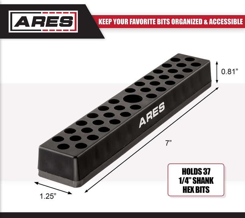 ARES 70080 - 37 Hole Hex Bit Organizer with Strong Magnetic Base - Keep Your Favorite Specialty, Drill, Tamper & Quick Change Bits Conveniently Organized and Accessible - NewNest Australia