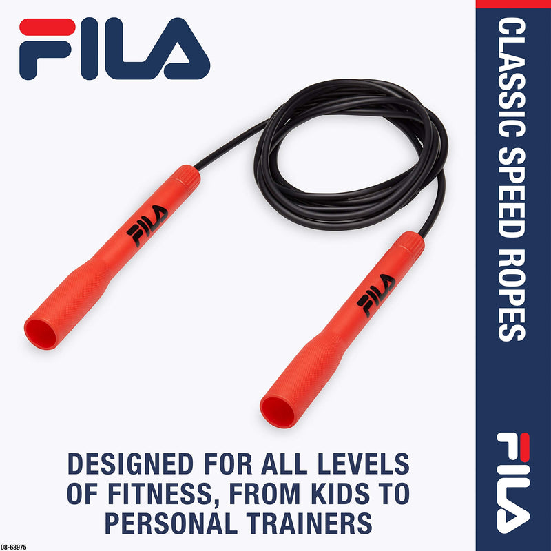 FILA Accessories Speed Jump Rope - 9ft Classic Fitness Jumping Rope | Adjustable Tangle-Free Cable & Extended Grip Handles | Cardio Endurance Training for Women, Men Black - NewNest Australia