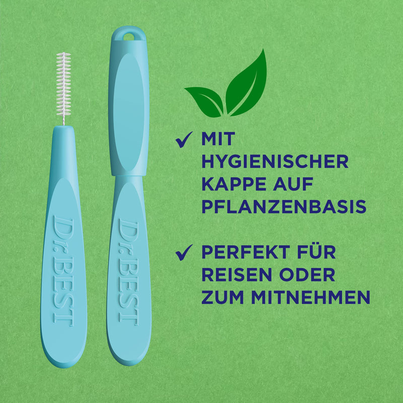 Dr.BEST GreenClean Interdental, Size 2, 6 pieces - interdental brushes for gentle cleaning of the spaces between the teeth, 6 pieces (pack of 1) - NewNest Australia