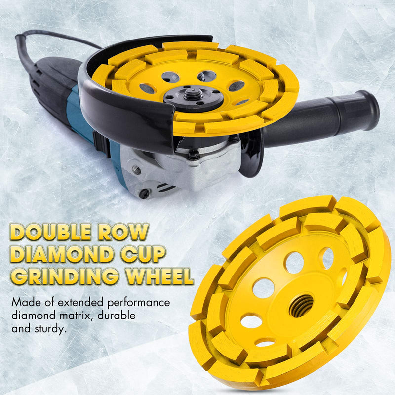 Diamond Cup Grinding Wheel Double Row Concrete Grinding Wheel Angle Grinder Disc 4-1/2 Inch for Grinder Polishing and Cleaning Stone - NewNest Australia