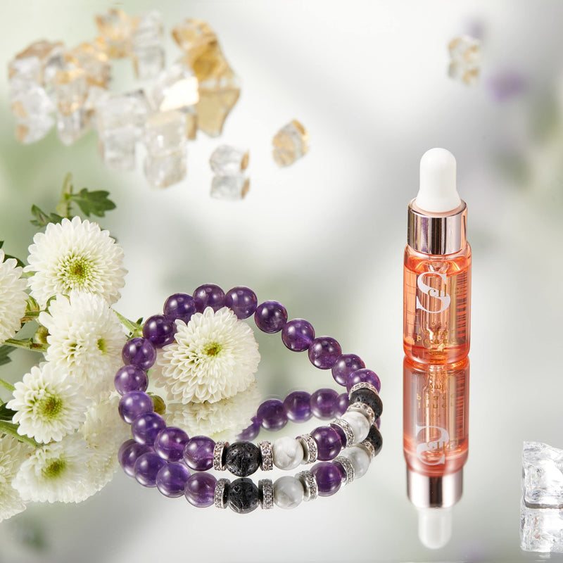 Anxiety Bracelet for Women- Amethyst Crystal Bracelet Aromatherapy Diffuser and Lavender Essential Oils Gift Set- Lava Rocks, Crystal Sleep Oil Diffusers Gifts for Women - NewNest Australia