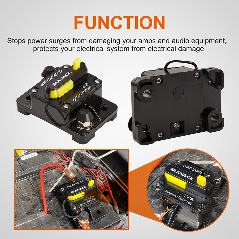 BULVACK 30 Amp Circuit Breaker with Manual Reset for Car Marine Trolling Motors Boat ATV Manual Power Protect for Audio System Fuse, 12V-36V DC, Waterproof 30Amp - NewNest Australia