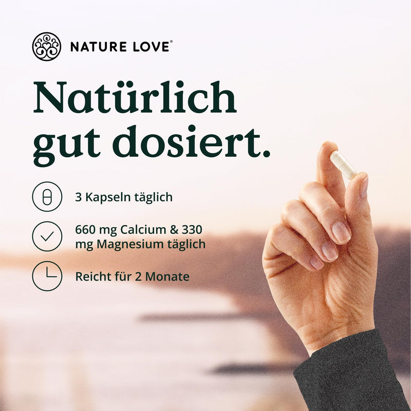 NATURE LOVE® Sango Sea Coral - 180 capsules - Natural source of calcium (20%) and magnesium (10%) in the body's own ratio of 2:1 - laboratory tested and produced in Germany. - NewNest Australia