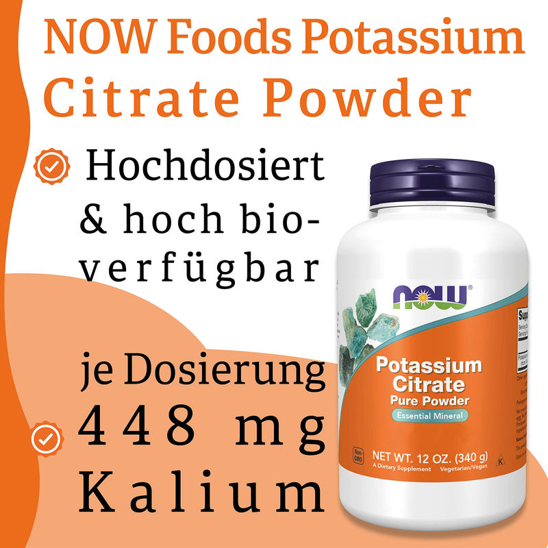 Now Foods, Potassium Citrate (potassium citrate), 340g vegan powder, laboratory tested, minerals, potassium, gluten free, soy free, vegetarian - NewNest Australia