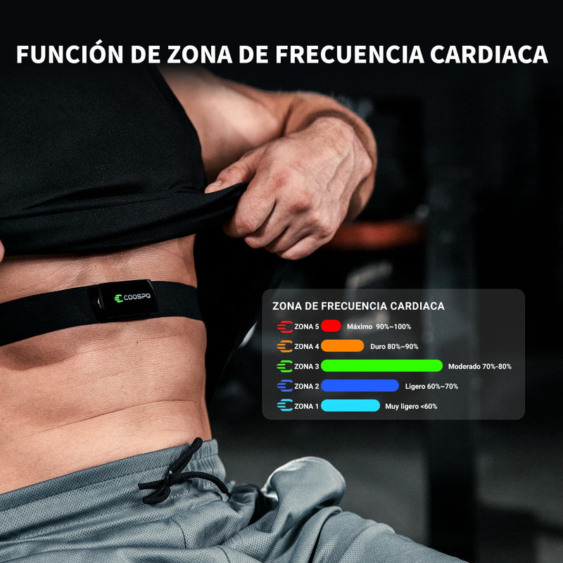 Coospo H9Z Heart Rate Monitor Chest Strap Rechargeable Hrm Fitness Tracker Ip67 Waterproof Support Bluetooth 5.0 / Ant+, Heart Rate Monitor Compatible With Polar Wahoo Strava Garmin Zwift - NewNest Australia