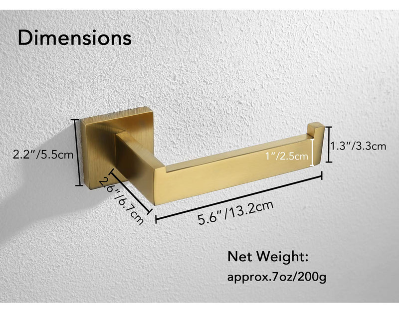 Estrend Bathroom Toilet Paper Holder Stainless Steel Wall Mounted Tissue Roll Hanger Brushed Gold - NewNest Australia