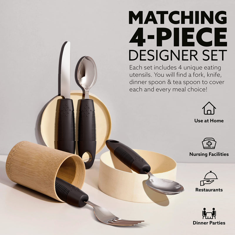 iMedic Designer Easy Grip Cutlery for Adult - Cutlery for Disabled Hands - Dishwasher Safe Disabled Cutlery for Adults - Disability Cutlery for Adults Suffering from Trembling Hands - 1 Set - NewNest Australia