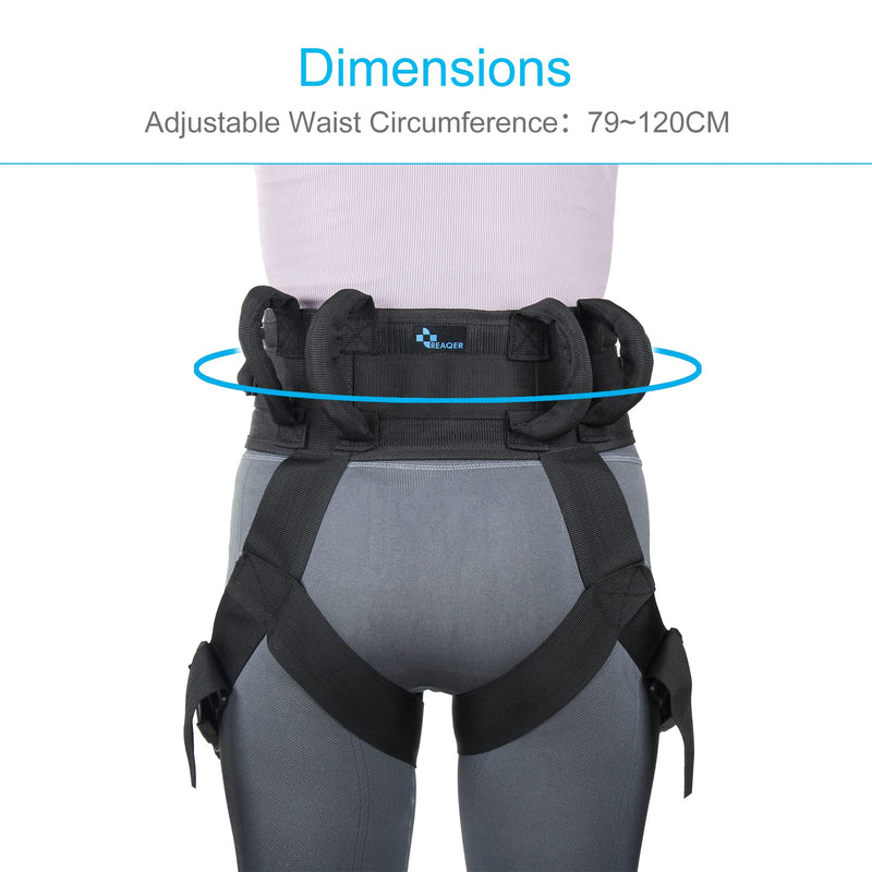 REAQER Gait Belt with Leg Loops Transfer Belt with Handles Metal Buckle Medical Nursing for Seniors, Handicap and Doctors Caretaker Physical Therapists Waist Size(30”-43”) - NewNest Australia