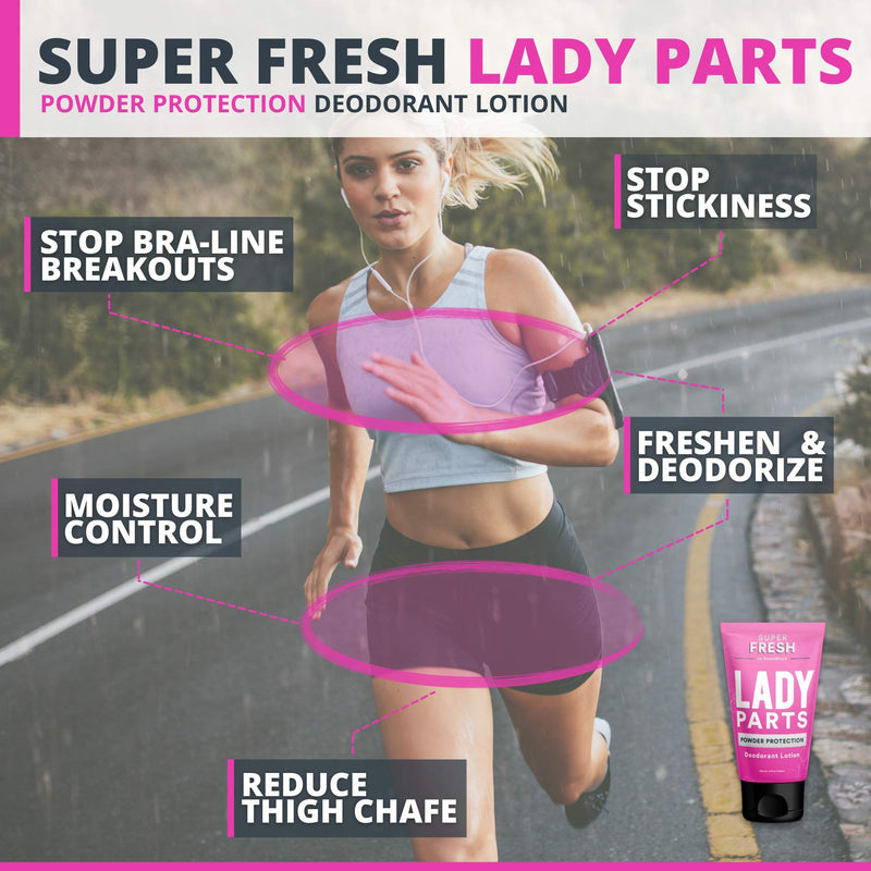 Super Fresh Lady Parts Deodorant For Women - Lotion-to Powder Protection - Aluminum Free, Talc Free, Feminine Deodorant With Aloe For Breast & Private Parts, Crotch & Inner Thigh, Monkey Butt & Chafing - Absorb Mild Sweat, Prevent Odor & Chafe - Made i... - NewNest Australia