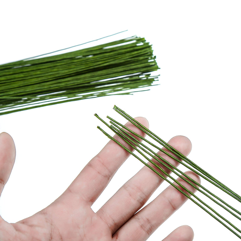 CCINEE 18 Gauge Dark Green Floral Paper Wrapped Wire 16 inch, 100/Package - NewNest Australia