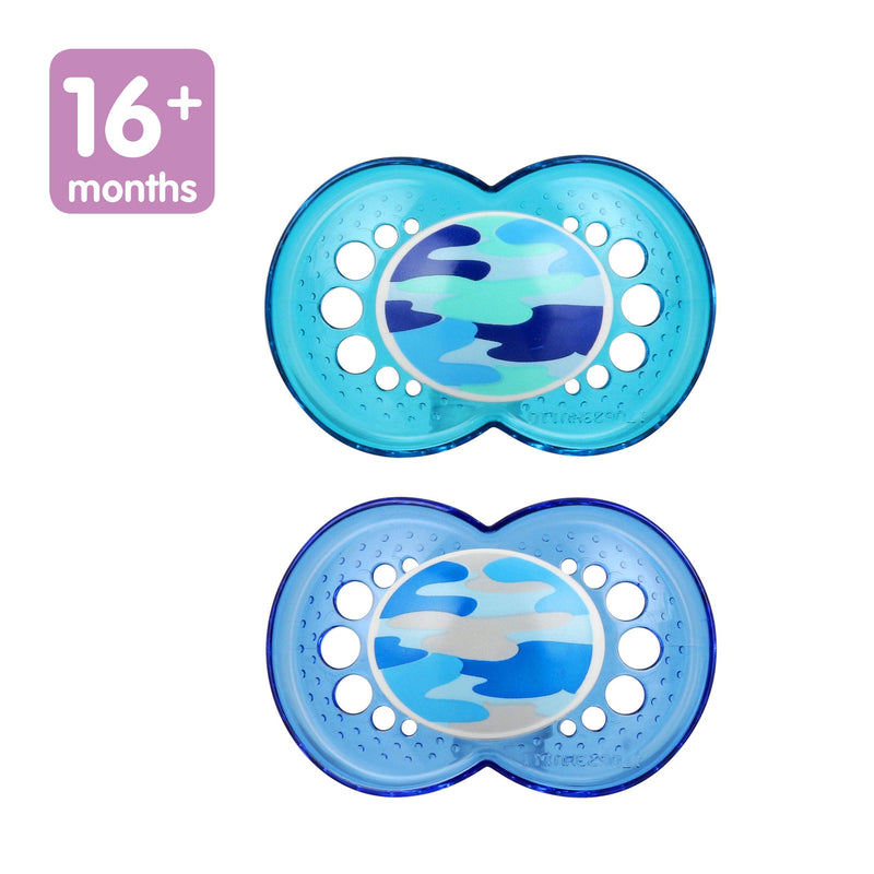 MAM Original Baby Pacifier, Nipple Shape Helps Promote Healthy Oral Development, Sterilizer Case, 2 Pack, 16+ Months, Camo/Boy Boy - NewNest Australia