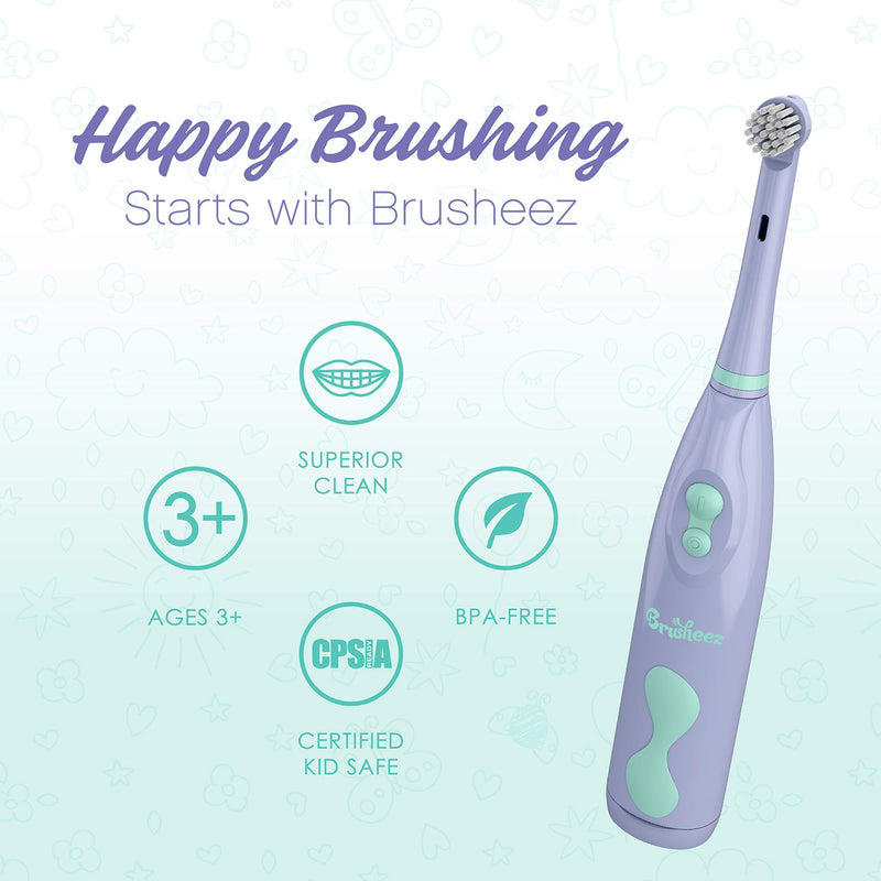 Brusheez® Kids Electric Toothbrush Set - Battery Operated, Soft Bristles, Easy-Press Power Button, 2 Brush Heads, Animal Cover, Sand Timer, Rinse Cup, and Storage Base - Ages 3+ (Luna The Llama) Luna the Llama - NewNest Australia