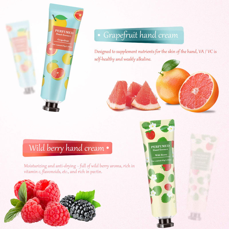 Ownest 10 Pack Fruits Fragrance Hand Cream,Moisturizing Hand Care Cream Travel Gift Set with Shea Butter For Men And Women-30ml - NewNest Australia