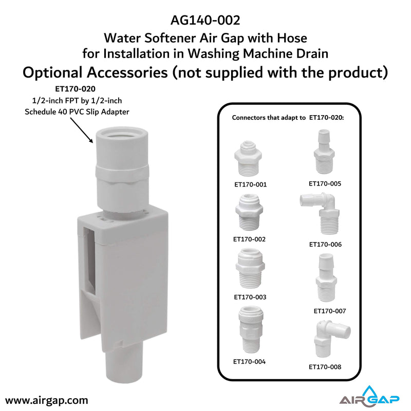 Water Softener Air Gap for installation in Washing Machine box with 1-1/2-inch Drainpipe (GAP-IT, AG140-002) - NewNest Australia