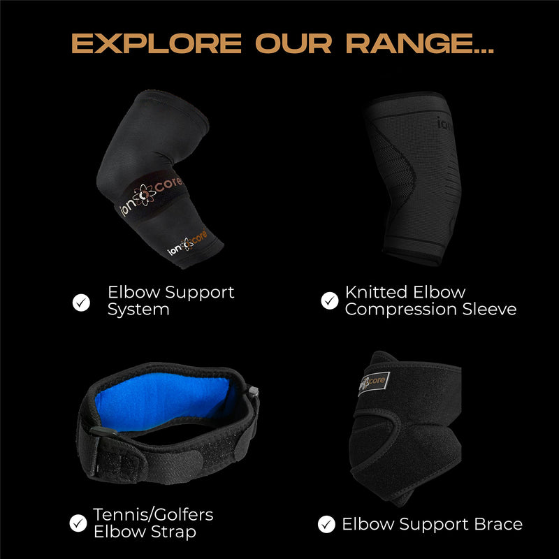 Ionocore Elbow Supports Sleeve with Copper Compression | Arm Support, Joint Protection, Pain Relief & Recovery, Golfers & Tennis Elbow | Nylon & Spandex Compression Arm Sleeve | Small: 8"-10" Black Small: 8"-10" - NewNest Australia
