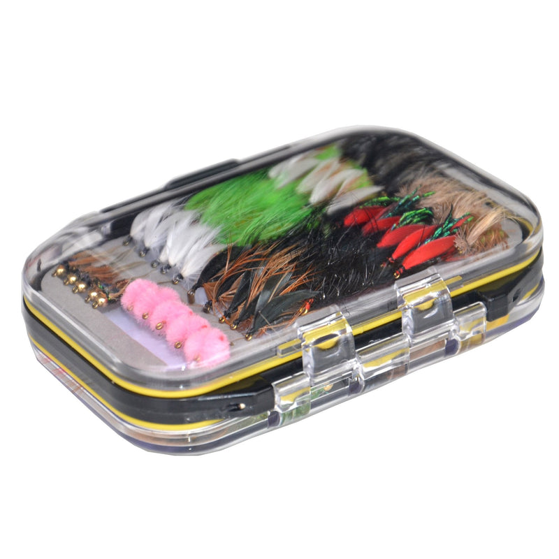 Outdoor Planet Waterproof Fly Box with Dry/Wet/Nymph/Streamer Trout Fly Fishing Flies Lure 100Pieces flies + Pocket Fly box - NewNest Australia