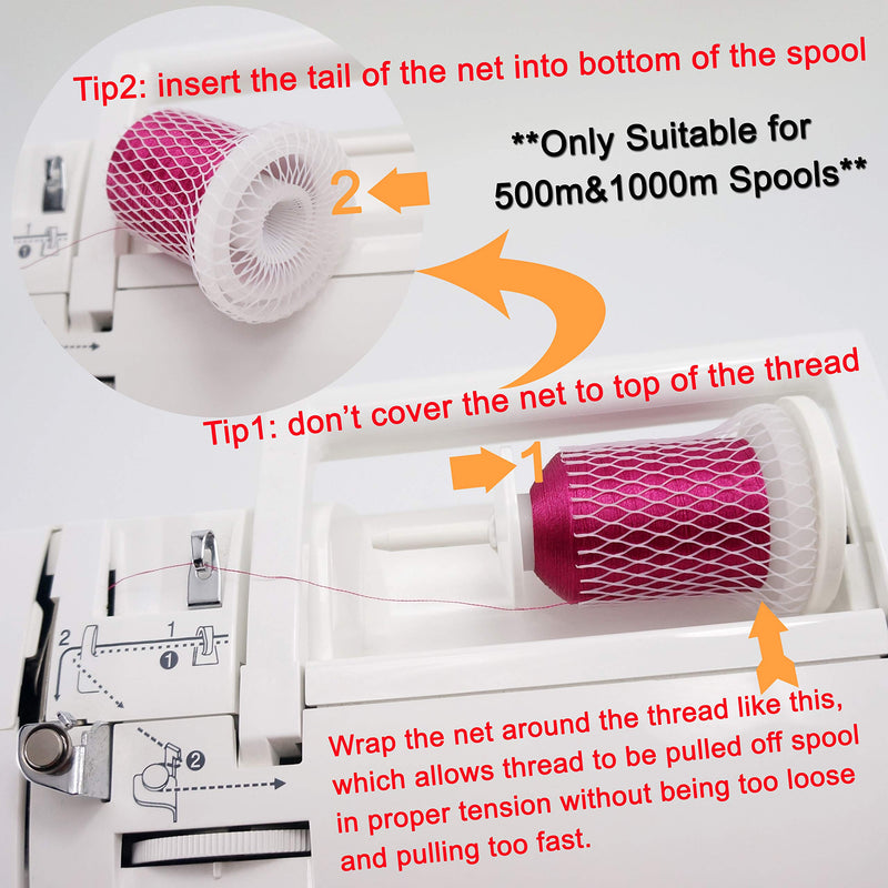 New Brothread 20YD Thread Net Spool Saver for Different Sizes of Embroidery Sewing Quilting and Serger Thread Spools/Cones - Cut into Any Length 20yd=18M - NewNest Australia