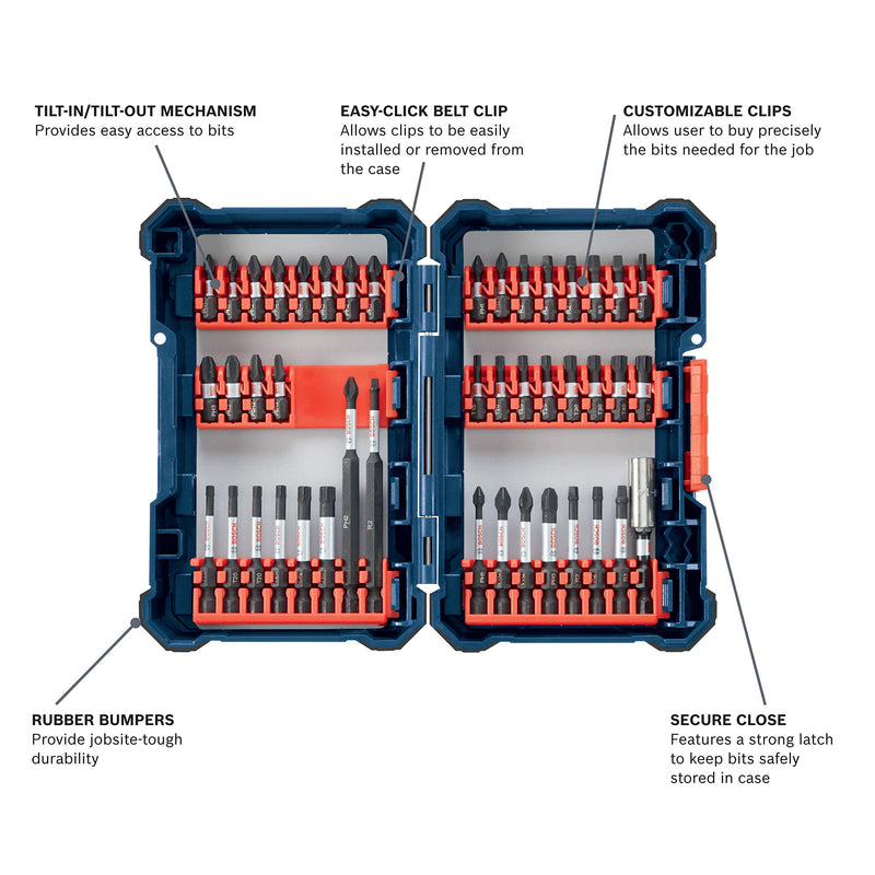 Bosch 44 Piece Impact Tough Screwdriving Custom Case System Set SDMS44 44pc - NewNest Australia