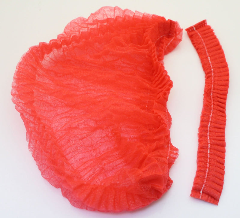 Yes!Fresh 100 Pieces Disposable Non-Woven Clip Caps Mop Caps Hairnets Head Cover, 21", with 6 Colors for You to Choose (Red) Red - NewNest Australia