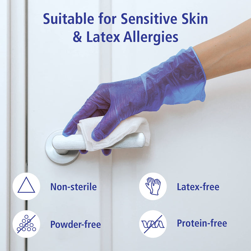 Examination Gloves - Medium, Vinyl, Powder Free and Hypoallergenic, for Medical and Surgical Exam, Catering, and other Sectors, Heavy Duty, Food Safe (BlueGen) (Medium) (Blue) - Meditrade M - NewNest Australia