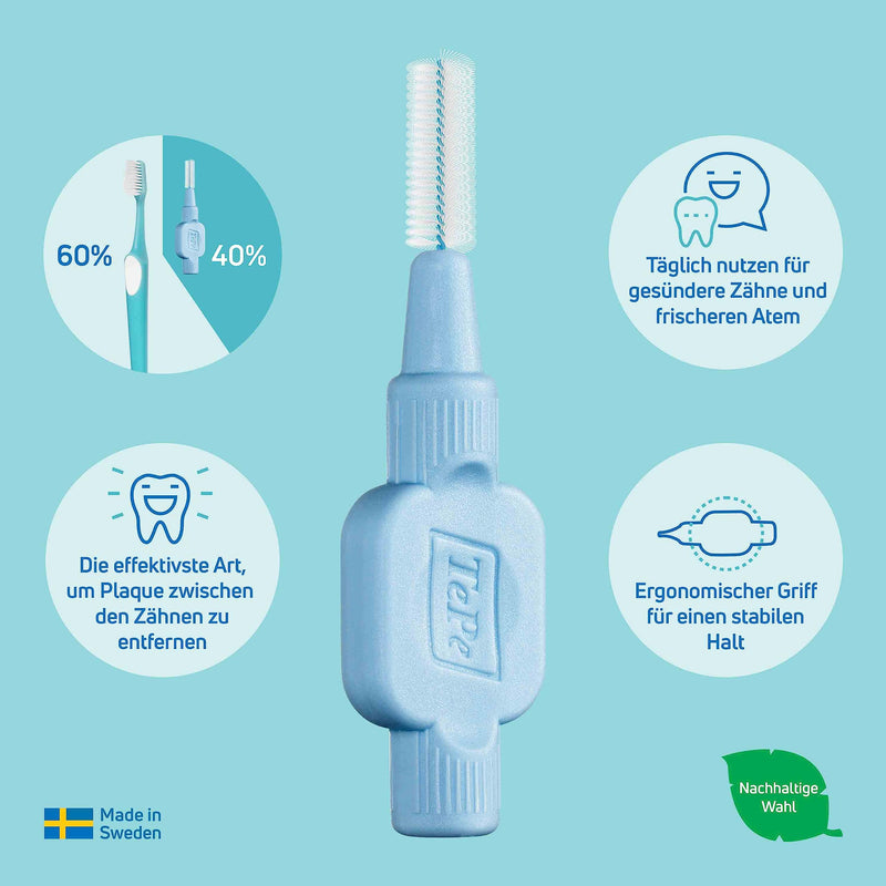 TePe interdental brushes extra soft mixed (ISO size 1-6: 0.45-1.1 mm) / For particularly gentle and efficient cleaning of the spaces between teeth / 1 x 8 interdental brushes - NewNest Australia
