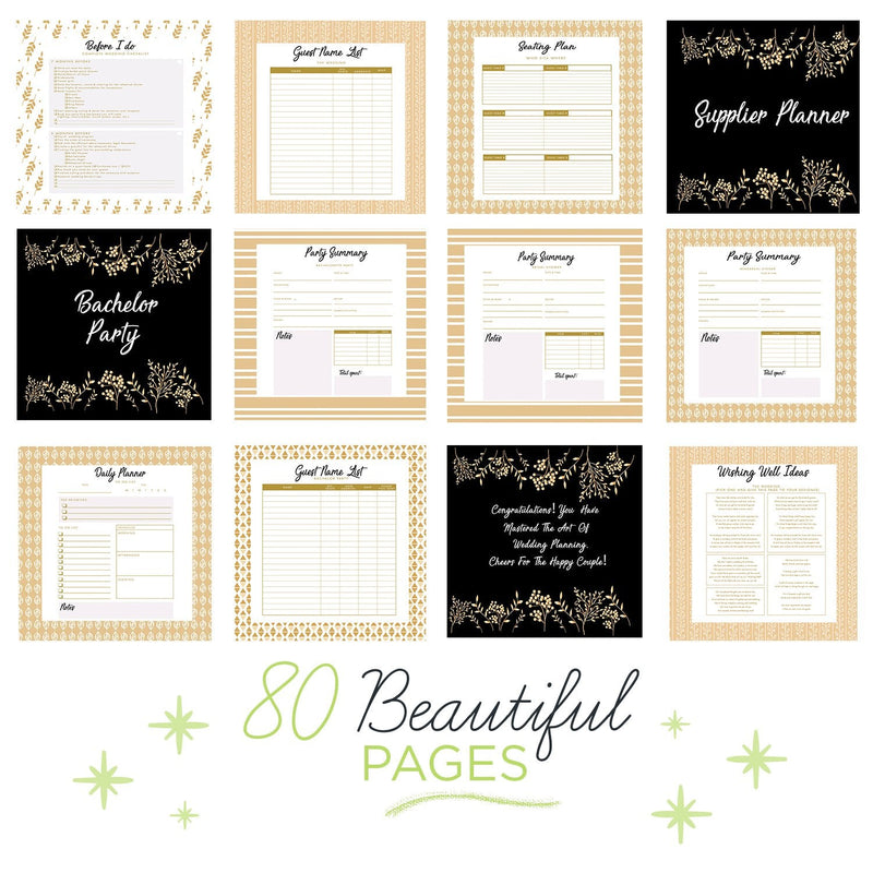 The Ultimate Wedding Planner - Organize The Wedding of Your Dreams. Hardcover, 80 Pages. Checklists, Party Planner, Budget Organizer, Bridal Shower, Rehearsal Dinner, Suppliers, Honeymoon & Much More - NewNest Australia