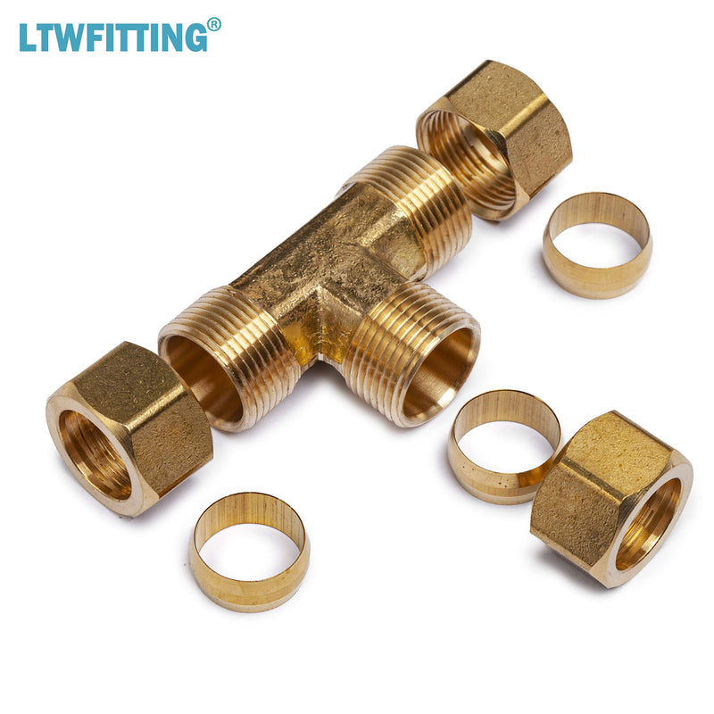 LTWFITTING 5/8-Inch OD Compression Tee,Brass Compression Fitting(Pack of 3) - NewNest Australia