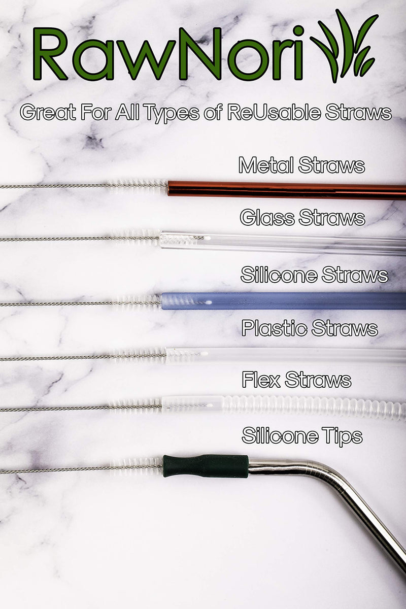 2 Drinking Straw Cleaning Brush Long - Bristle Cleaner for Stainless Steel Drink Straws Heavy Duty Brushes for Washing Glass Silicone Metal Straws Tea Pot Spout Mini Micro Bottle - NewNest Australia