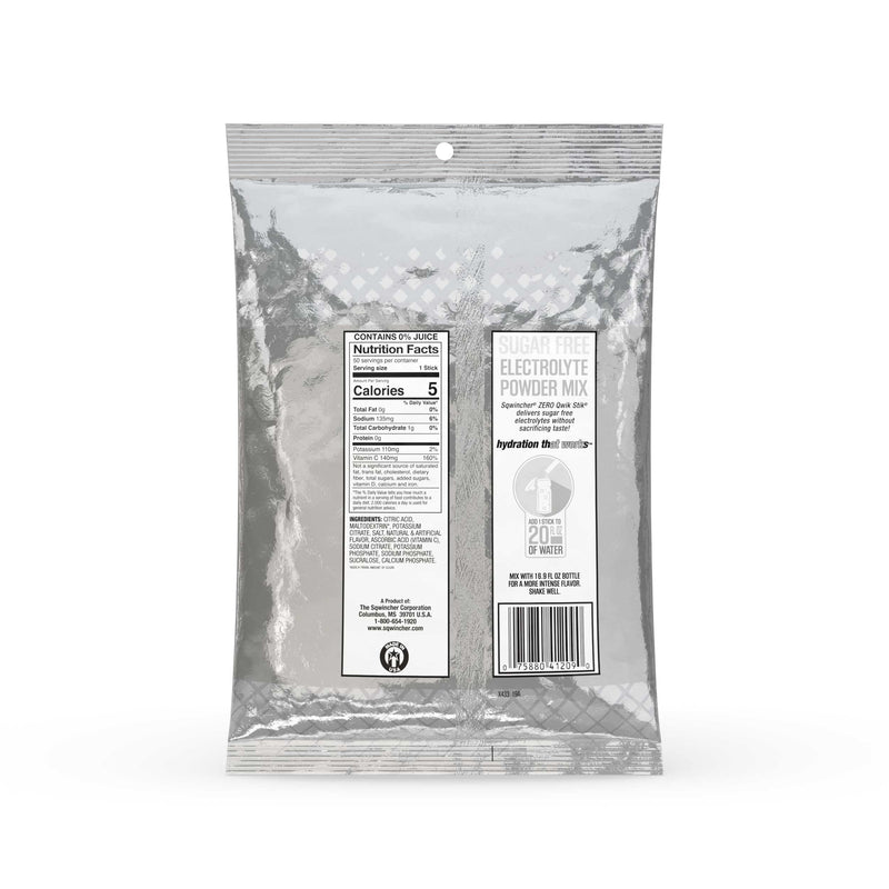 Sqwincher Zero Qwik Stik Sugar Free, Cool Citrus, .11 0z (Pack of 50) - NewNest Australia