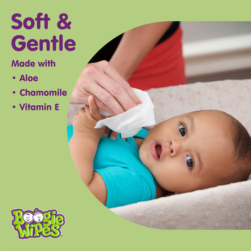 Boogie Wipes Gentle Wet Wipes for Baby and Kids, Face, Hand, Body & Nose, HSA/FSA Eligible, Made with Vitamin E, Aloe, Chamomile and Natural Saline, Fresh Scent, 30 Count, Pack of 3 - NewNest Australia