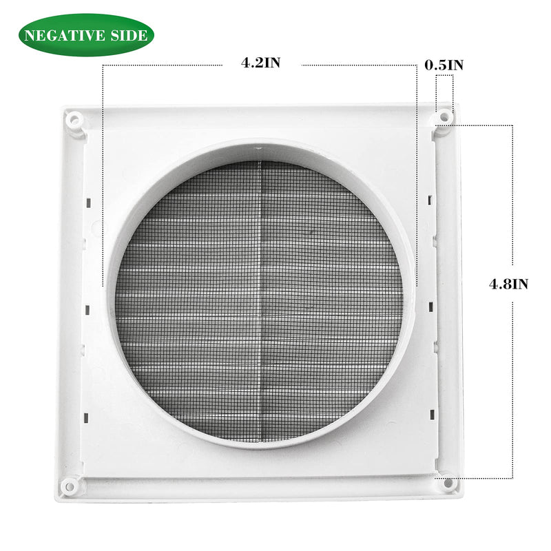 Funmit 4" Louvered Vent Cover Stops Birds Nesting for Outside Dryer Exhaust Air Vent Cover with 4 Screws for Easy Installation (White) 4" Dryer vent cover Outdoor - NewNest Australia