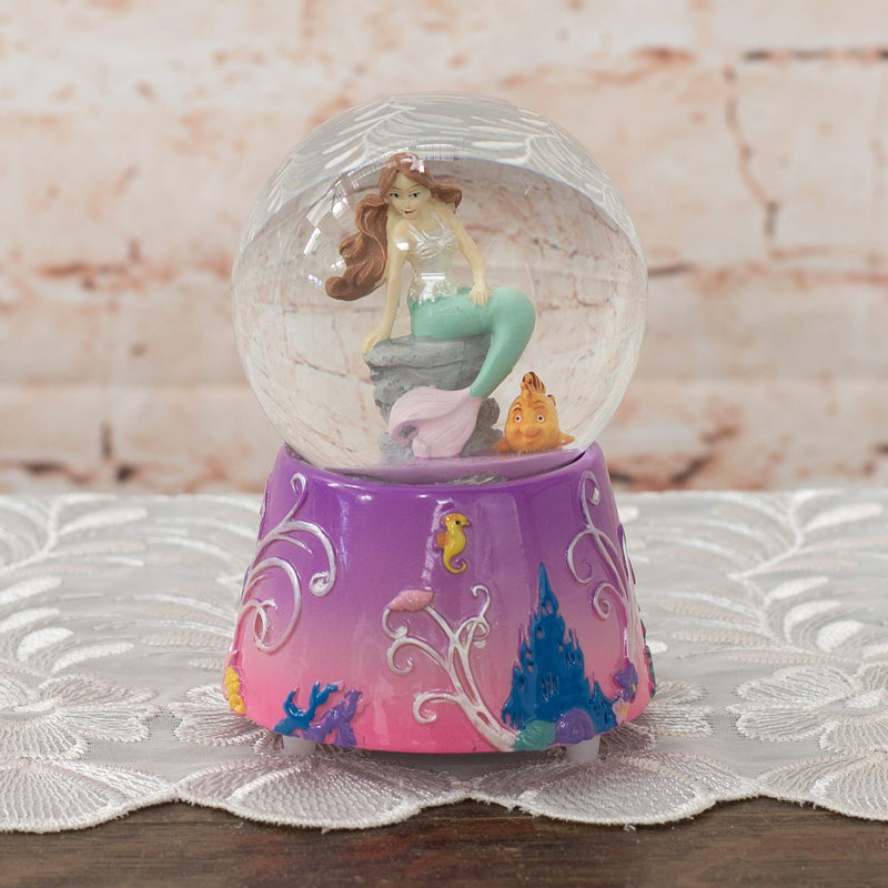 NewNest Australia - Elanze Designs Mermaid and Fish on Lilac Musical 80MM Water Globe Plays Tune by The Beautiful Sea 