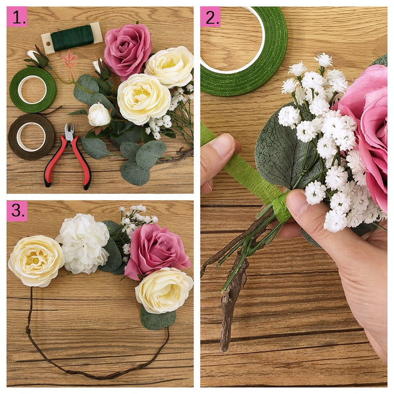 Supla Floral Arrangement Kit Floral Tools Wire Cutter Stem Wire Floral Wire 26 Gauge and 22 Gauge Wire Green Floral Tapes for Bouquet Stem Wrap Florist - NewNest Australia