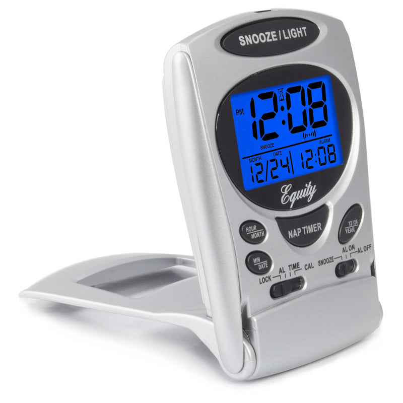 NewNest Australia - Equity by La Crosse 31300 Fold-Up LCD Travel Alarm Clock with Nap Timer & Backlight 