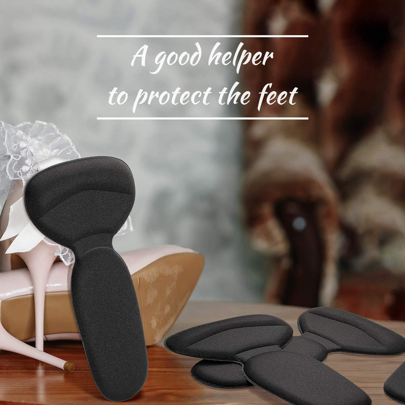 2 Pairs Heel Shoe Grip Heel Cushion Pads Liner Self Heel Inserts Self-Adhesive Shoe Insoles Foot Care Protector Sticky Heel Cushion Inserts for Women Men (Black) Black - NewNest Australia