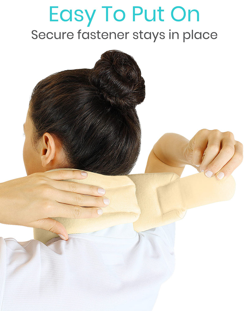 Vive Neck Brace - Foam Cervical Collar - Vertebrae Whiplash Wrap Aligns and Stabilizes Spine - Adjustable Spinal Support Can Be Used While Sleeping and Relieves Pain, Pressure 1 Count (Pack of 1) Beige - NewNest Australia