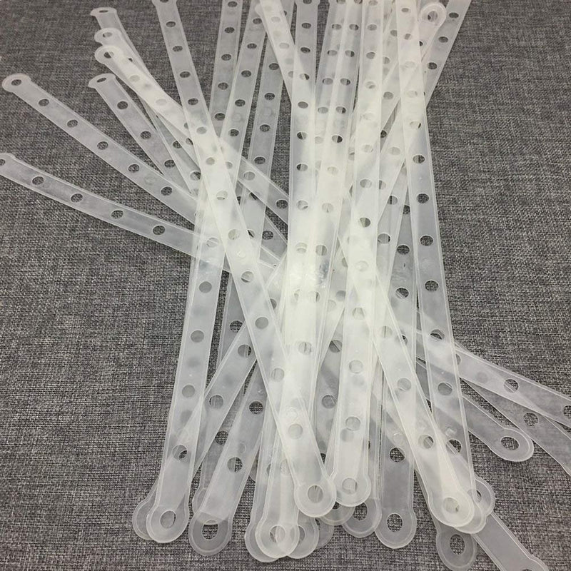 NewNest Australia - esowemsn 36pcs Plastic White Display Hanger Strips,Coordinate Heavy Weight Plastic Clip Strip Displays Stable Hanger Connector (White) 