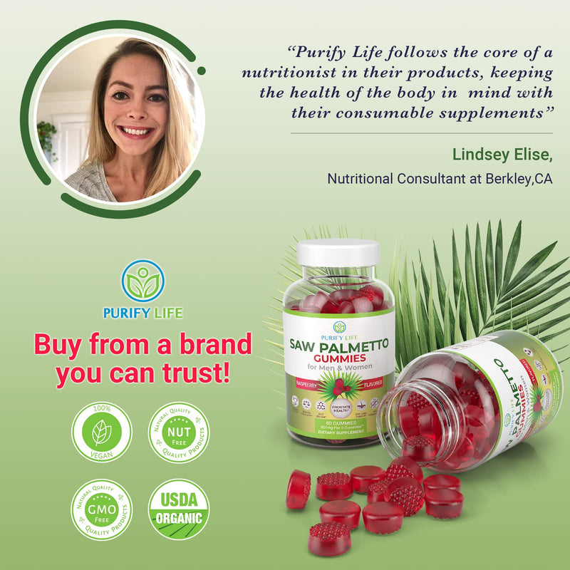 Saw Palmetto Extract Gummies for Hair Loss (300mg) Saw Palmetto Prostate Supplements for Men - DHT Blocker for Women Hair Growth, Hormonal Balance, PCOS Supplement, Urinary Tract, Gluten-Free & Vegan - NewNest Australia
