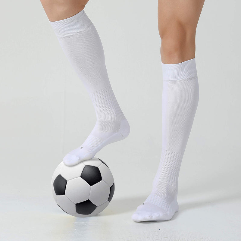 2 / 3 Pack Soccer Softball Baseball Socks for Youth Kids Adult Multi-Sport Socks White (2 Pack) Medium - NewNest Australia