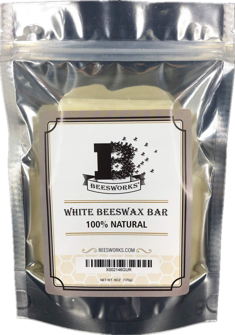 Beesworks® (6) 1oz White Beeswax Bars - Package of (6) 1oz Bars (6oz) - Cosmetic Grade. - NewNest Australia