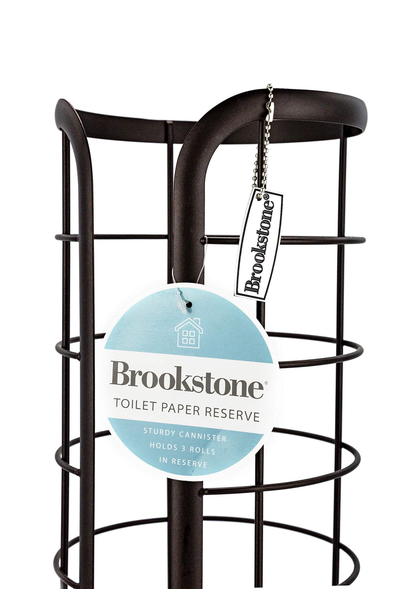 Brookstone Toilet Paper Holder, Freestanding Bathroom Tissue Organizer, Minimal Storage Solution, Stylish Design, Holds Up to 3 Extra Large Rolls, Bronze (BKHB63555) - NewNest Australia