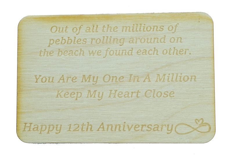 NewNest Australia - 12th Your My One in A Million Gift - 12th Anniversary Metal Heart Pebble Gift -Keep My Heart Close 