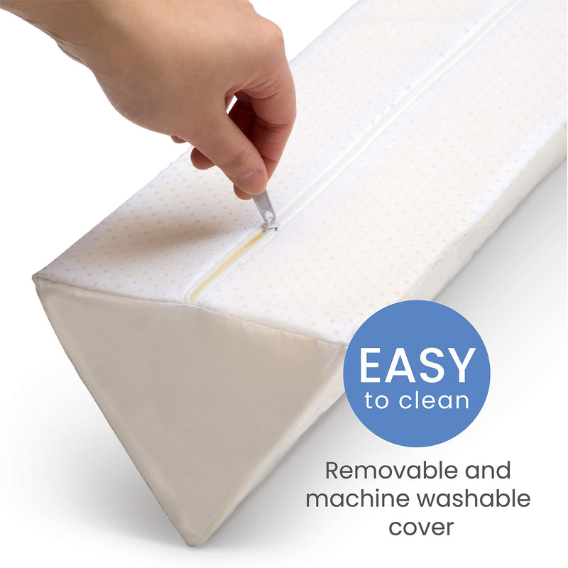 Delta Children Extra Long Foam Bedrail Bumper - Guardrail for Toddlers & Kids with Water-Resistant, Non-Slip & Machine Washable Cover - 1pk, White 56x 6x 4.5 Inch (Pack of 1) - NewNest Australia